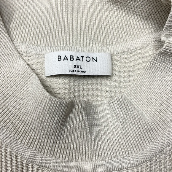 Babaton (Aritizia) Sculpt Knit Square neck Tank NWT Size 2X Matte Pearl Oatmeal - Picture 2 of 5